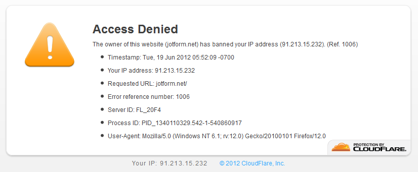 Error Message Access Denied 3610